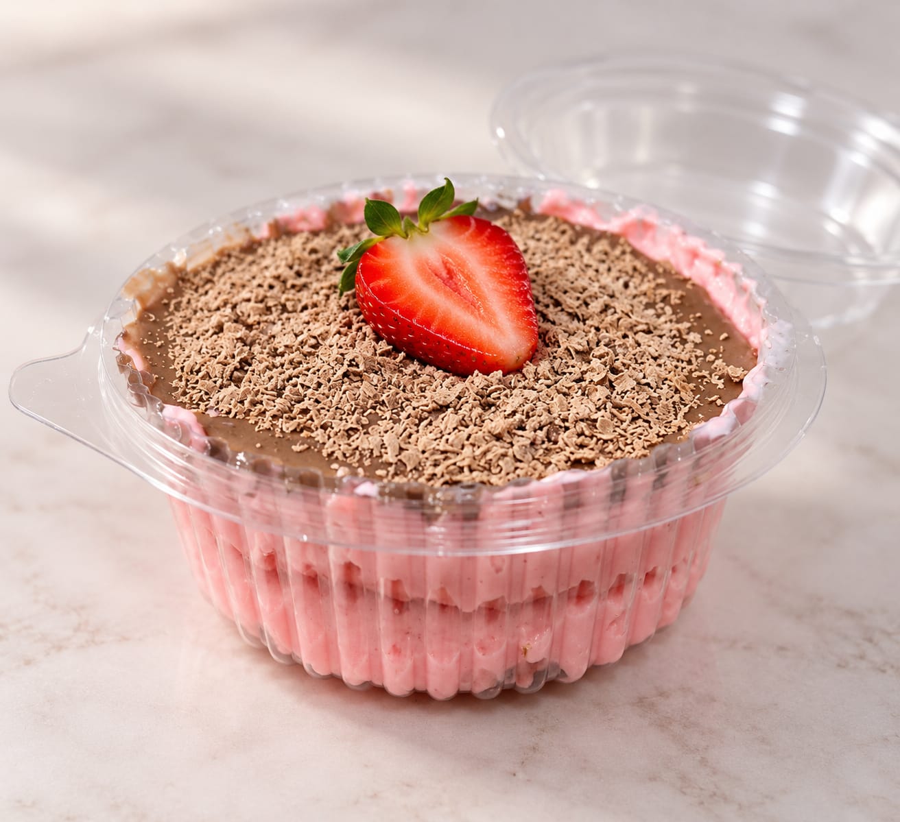 Mousse de Morango e Ganache de Chocolate