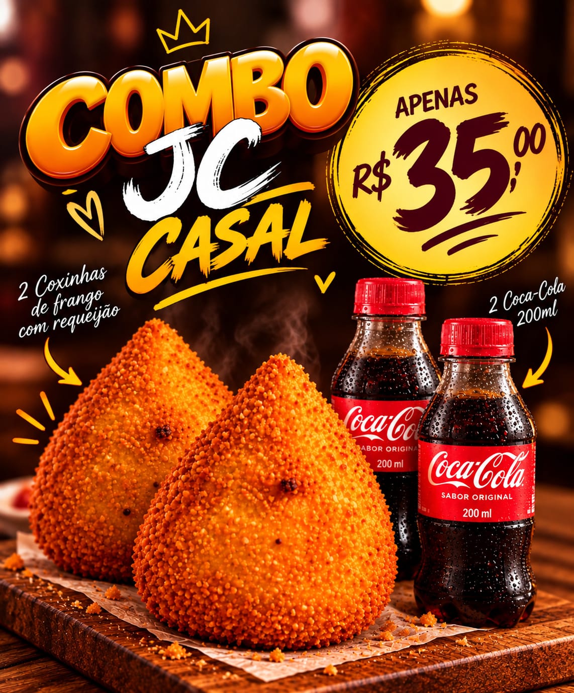 combo casal (2 coxinha + 2 coca)