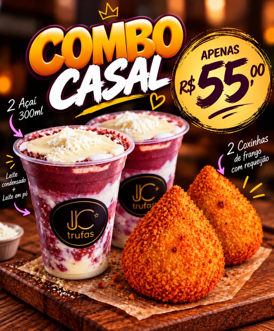 COMBO CASAL JC ( COXINHA + AÇAÍ)